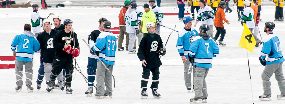 Gathering of Pond Hockey Players