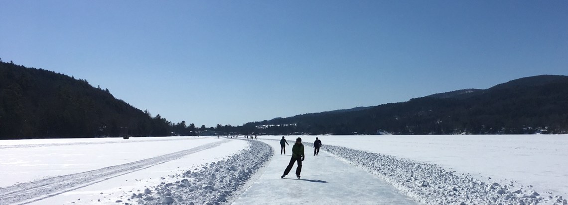 Winter Skate Trail on Lake Morey